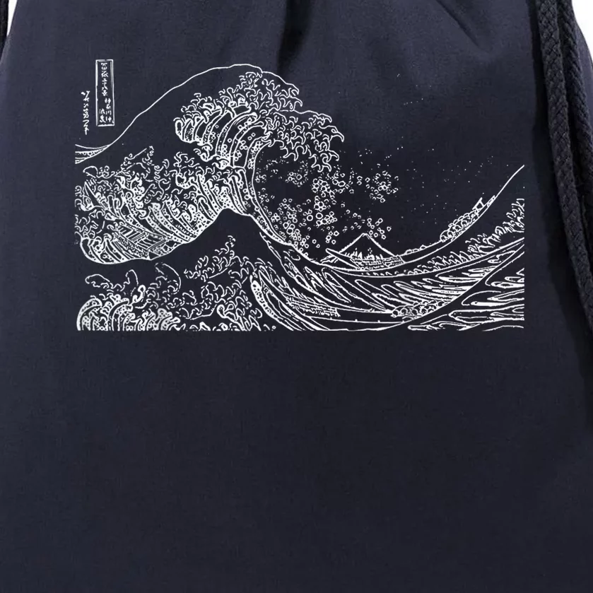 Japanese Wave Ocean Traditional Japan Graphic Drawstring Bag