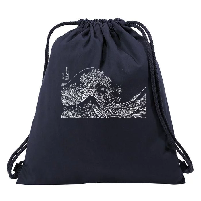 Japanese Wave Ocean Traditional Japan Graphic Drawstring Bag