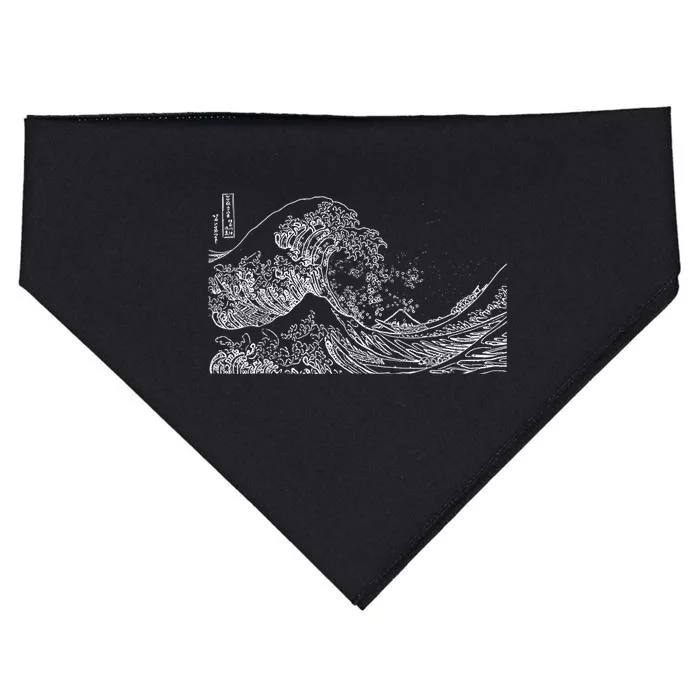 Japanese Wave Ocean Traditional Japan Graphic USA-Made Doggie Bandana