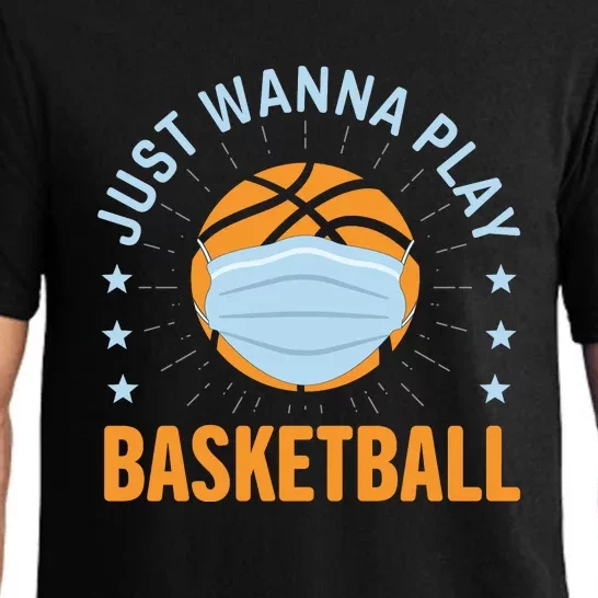 Just Wanna Play Basketball Gift Funny Sport Pajama Set