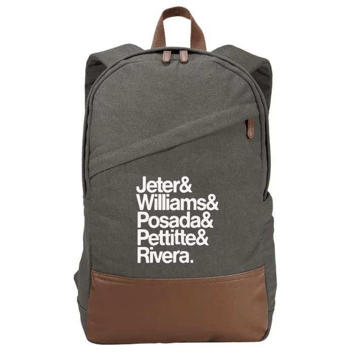 Jeter Williams Posada Pettitte Rivera Cotton Canvas Backpack