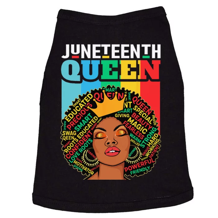 Juneteenth Wo Queen African American Black Afro Doggie Tank