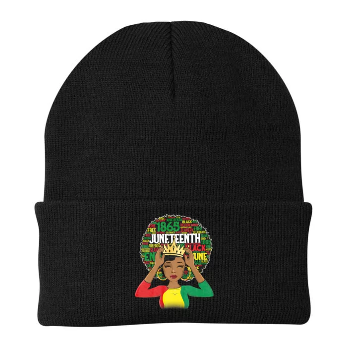 Juneteenth Women Queen African American Black Afro Knit Cap Winter Beanie