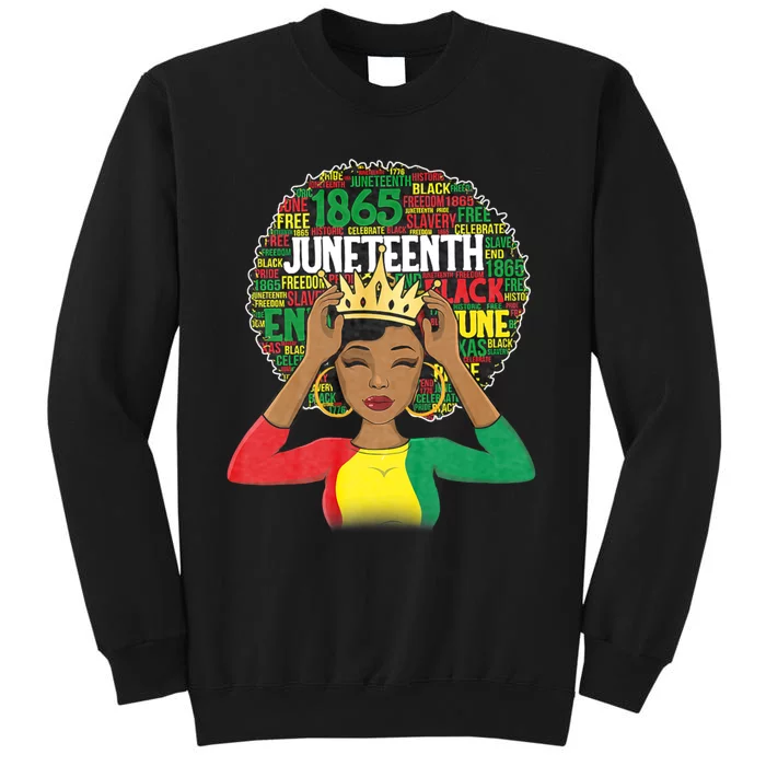 Juneteenth Women Queen African American Black Afro Tall Sweatshirt