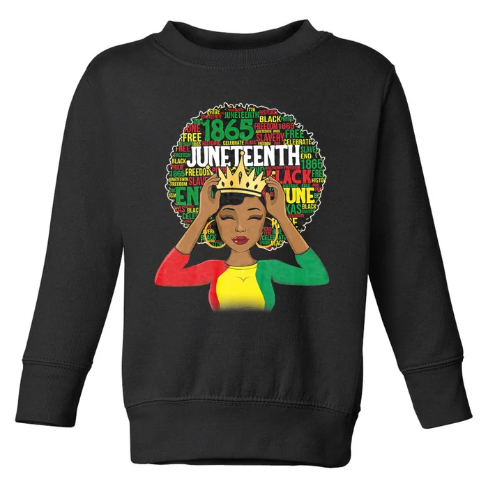 Juneteenth Women Queen African American Black Afro Toddler Sweatshirt