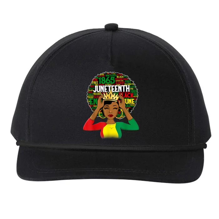 Juneteenth Women Queen African American Black Afro Snapback Five-Panel Rope Hat