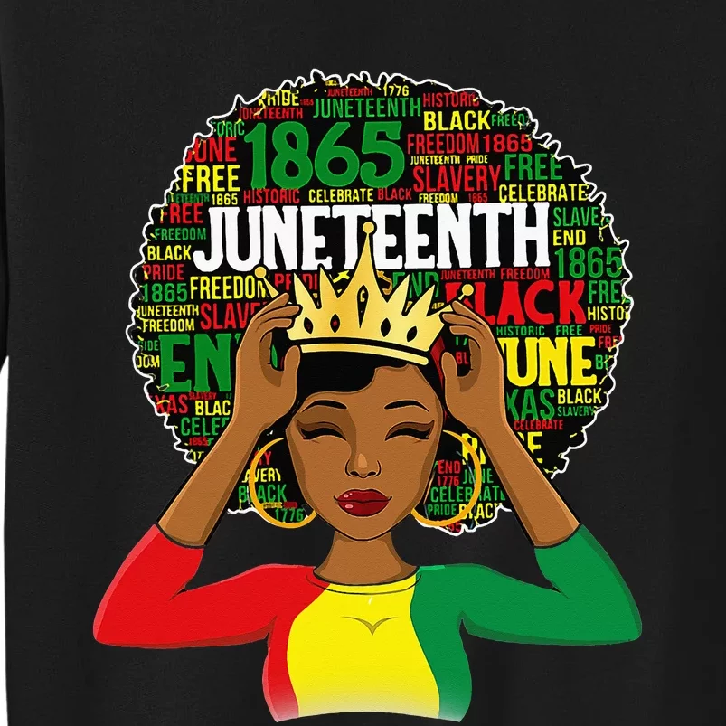 Juneteenth Women Queen African American Black Afro Sweatshirt