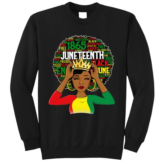 Juneteenth Women Queen African American Black Afro Sweatshirt