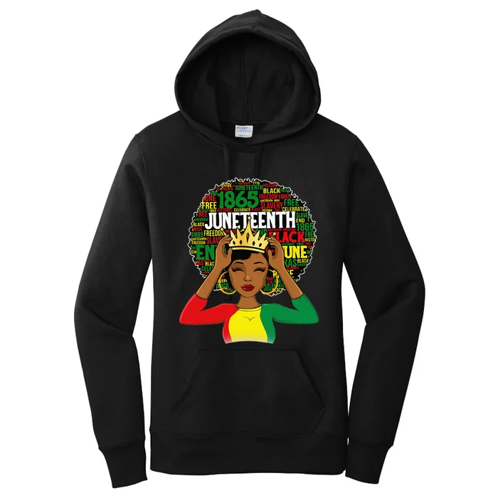 Juneteenth Women Queen African American Black Afro Women's Pullover Hoodie