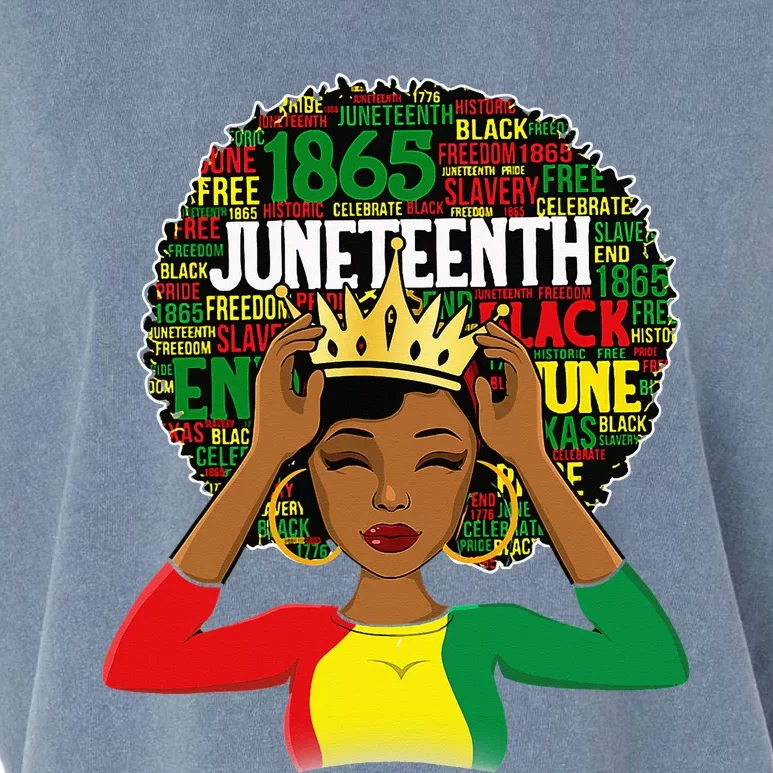 Juneteenth Women Queen African American Black Afro Garment-Dyed Women's Muscle Tee