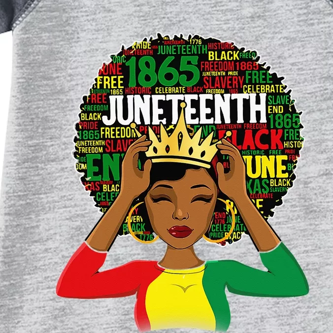 Juneteenth Women Queen African American Black Afro Infant Baby Jersey Bodysuit