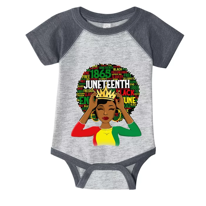 Juneteenth Women Queen African American Black Afro Infant Baby Jersey Bodysuit