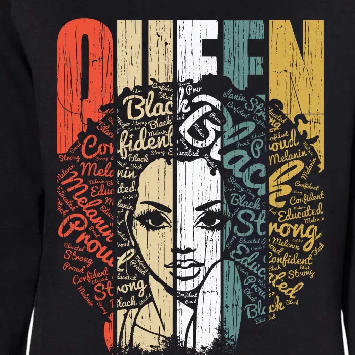 Juneteenths Wo Queen African American Natural Afro Womens California Wash Sweatshirt