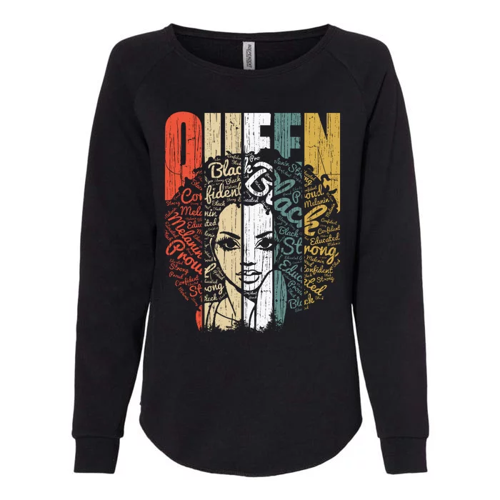 Juneteenths Wo Queen African American Natural Afro Womens California Wash Sweatshirt