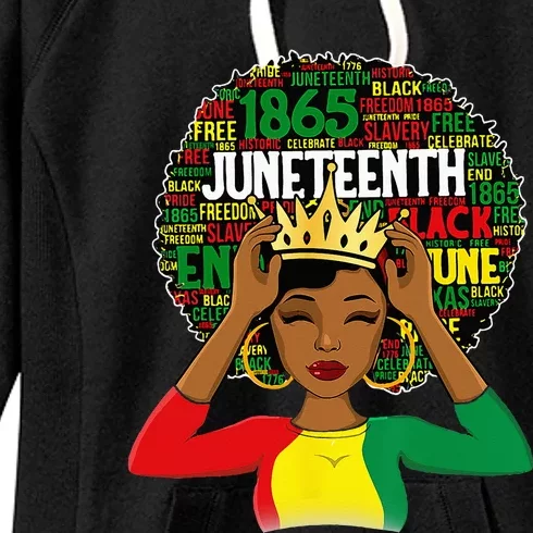 Juneteenth wo Queen African American black afro Women's Fleece Hoodie