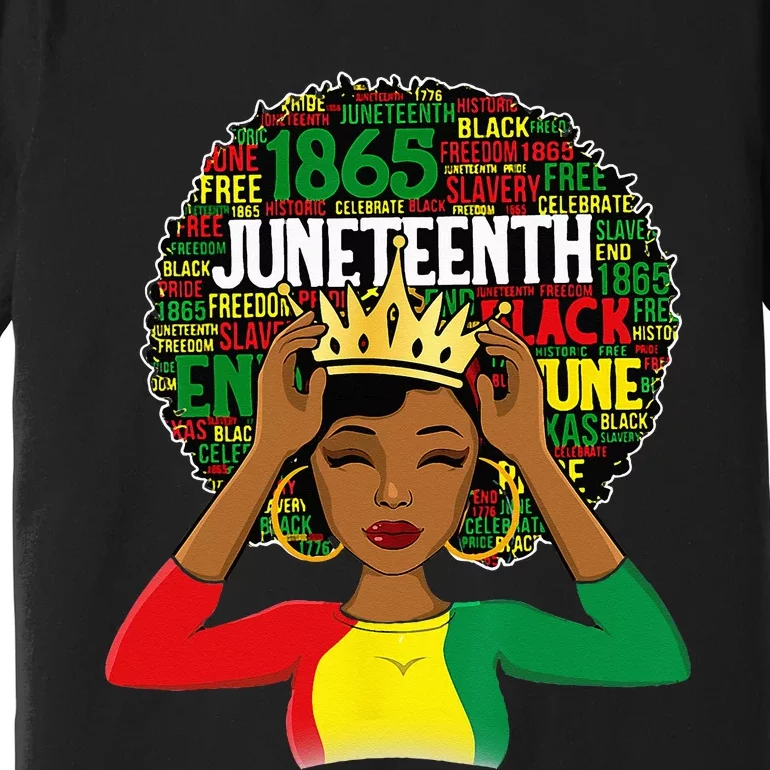 Juneteenth wo Queen African American black afro Premium T-Shirt