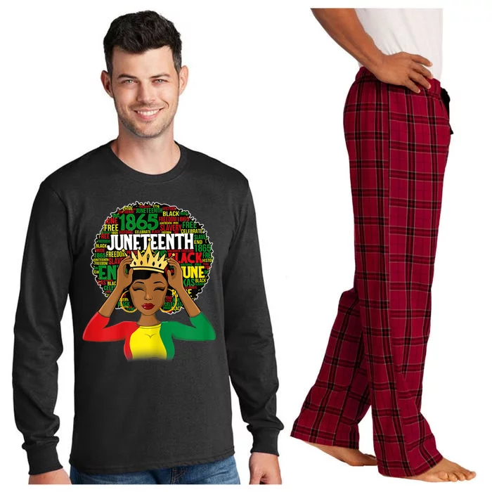 Juneteenth Women Queen African American Black Afro Long Sleeve Pajama Set