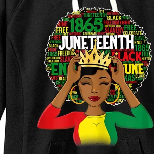 Juneteenth Women Queen African American Black Afro Women's Fleece Hoodie