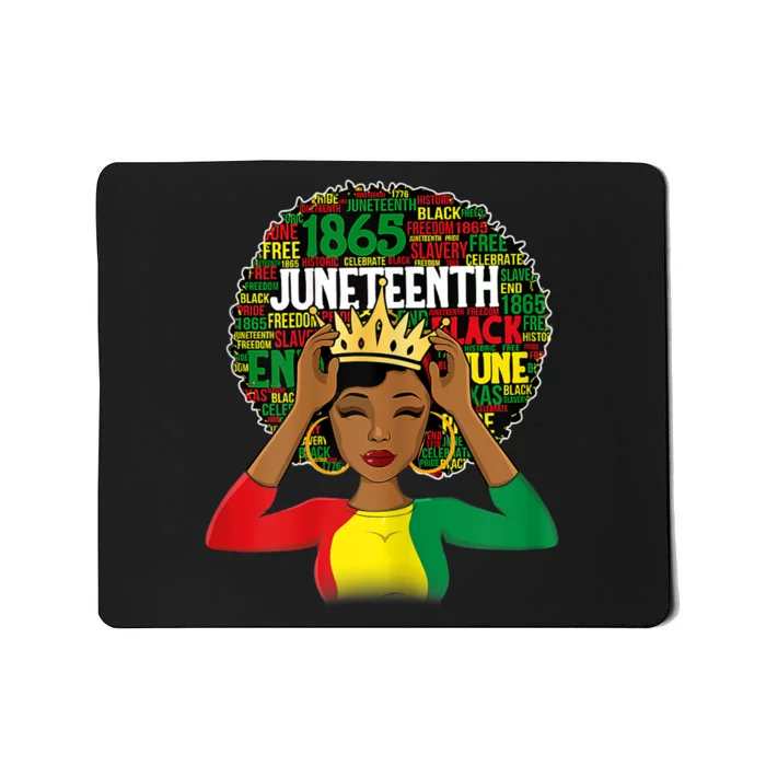 Juneteenth Women Queen African American Black Afro Mousepad