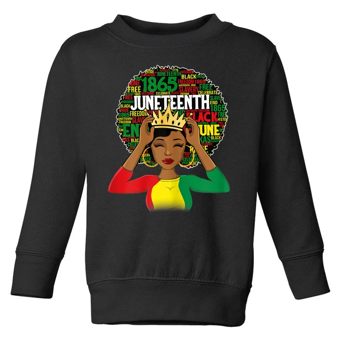 Juneteenth Women Queen African American Black Afro Toddler Sweatshirt