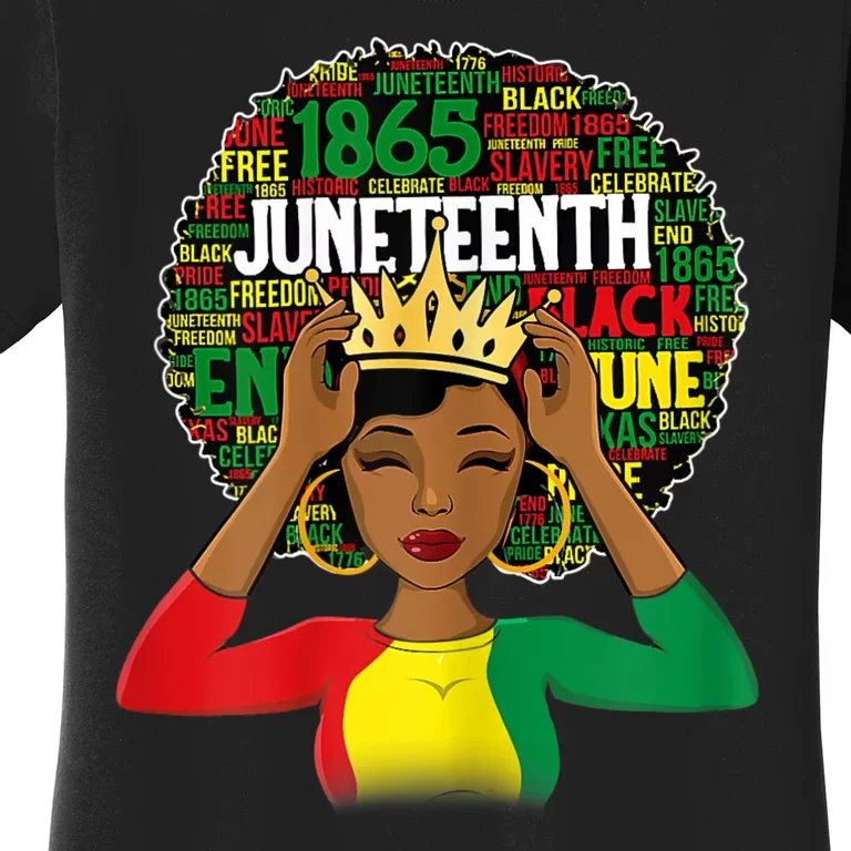 Juneteenth Women Queen African American Black Afro Women's T-Shirt