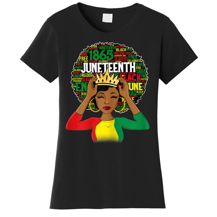 Juneteenth Women Queen African American Black Afro Women's T-Shirt