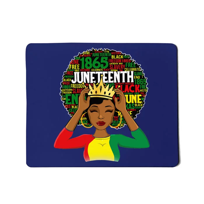 Juneteenth Women Queen African American Black Afro Mousepad