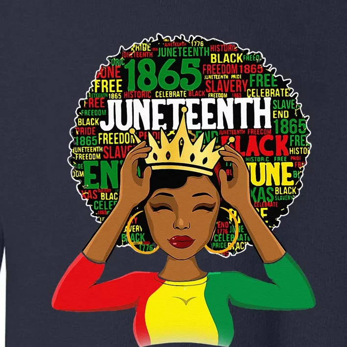 Juneteenth Women Queen African American Black Afro Toddler Sweatshirt