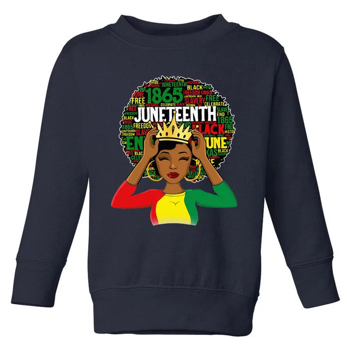 Juneteenth Women Queen African American Black Afro Toddler Sweatshirt