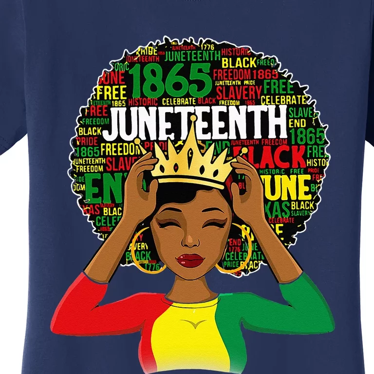 Juneteenth Women Queen African American Black Afro Women's T-Shirt