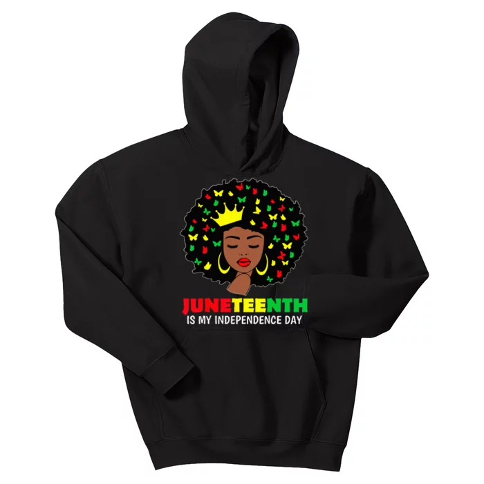 Juneteenth wo Queen African American black Wo Kids Hoodie