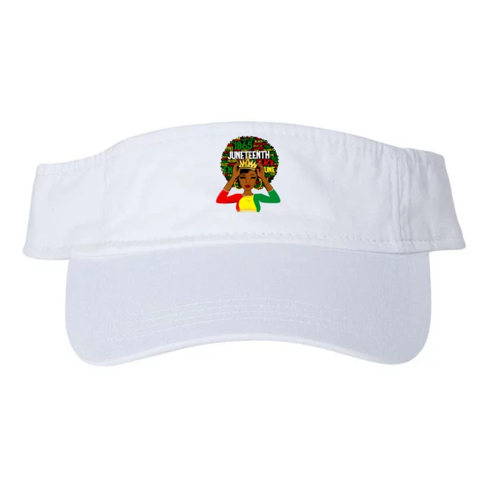 Juneteenth Women Queen African American Black Afro Valucap Bio-Washed Visor