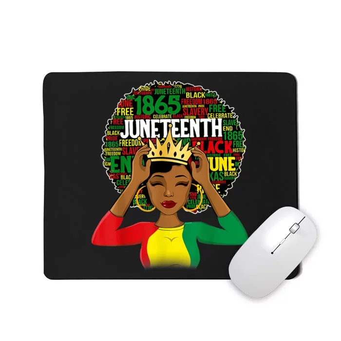 Juneteenth Women Queen African American Black Afro Mousepad