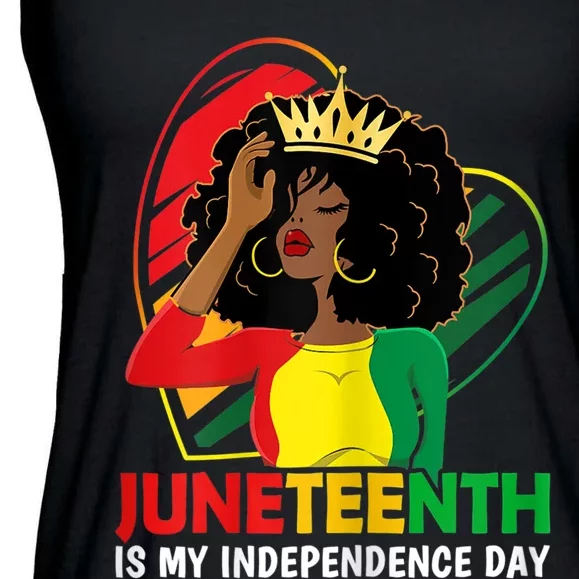 Juneteenth Women Queen African American Black Ladies Essential Flowy Tank