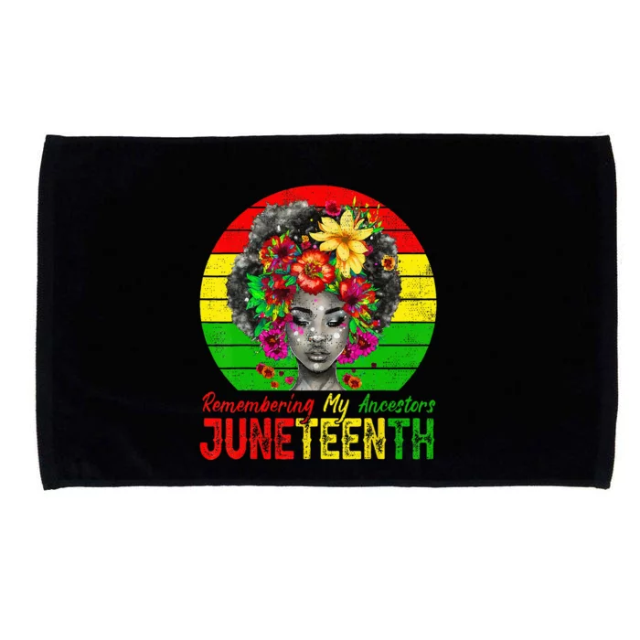 Juneteenth Wo Remembering My Ancestors Black Wo Microfiber Hand Towel