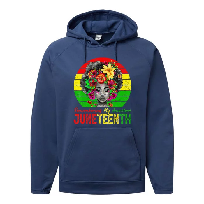 Juneteenth Wo Remembering My Ancestors Black Wo Performance Fleece Hoodie