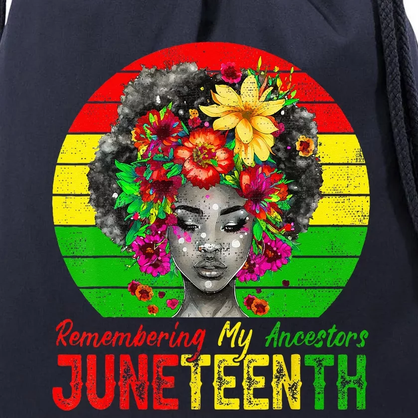 Juneteenth Wo Remembering My Ancestors Black Wo Drawstring Bag