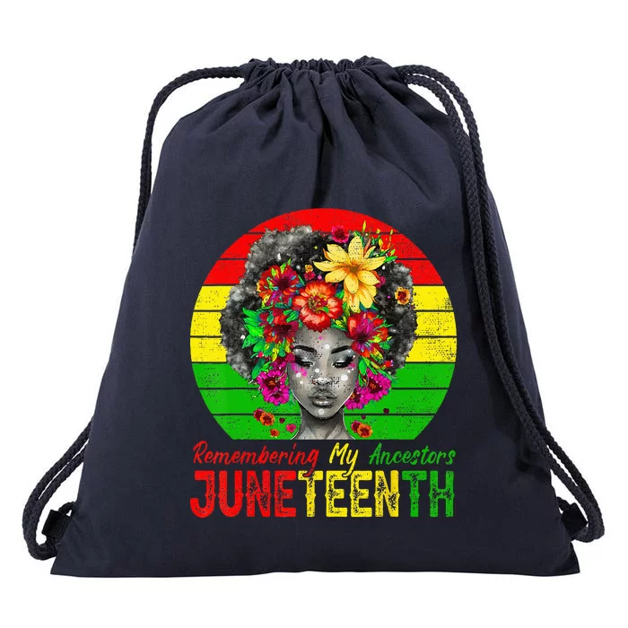 Juneteenth Wo Remembering My Ancestors Black Wo Drawstring Bag