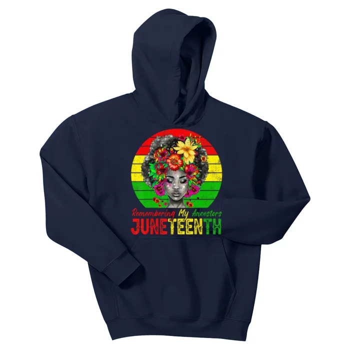 Juneteenth Wo Remembering My Ancestors Black Wo Kids Hoodie