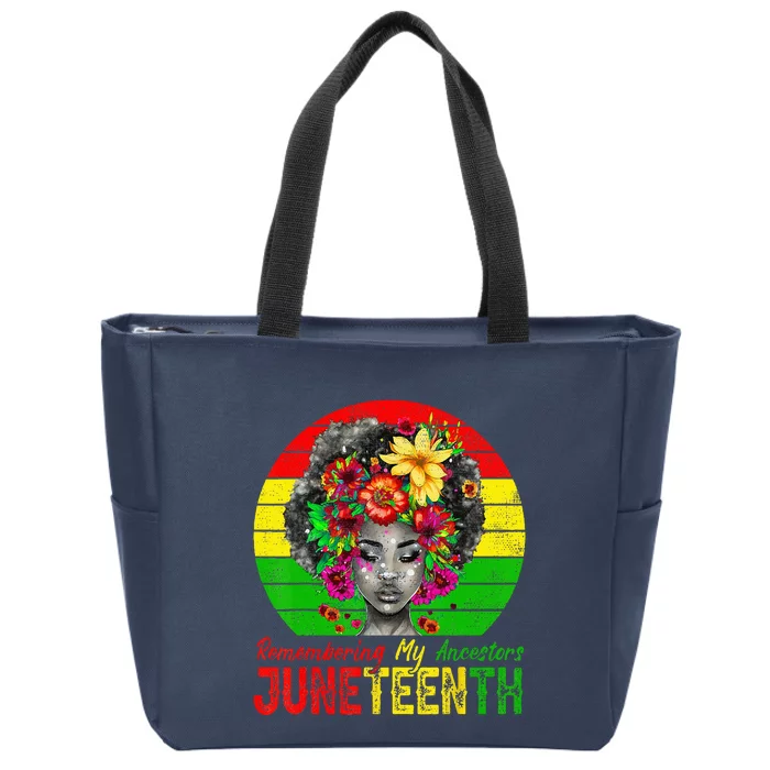 Juneteenth Wo Remembering My Ancestors Black Wo Zip Tote Bag