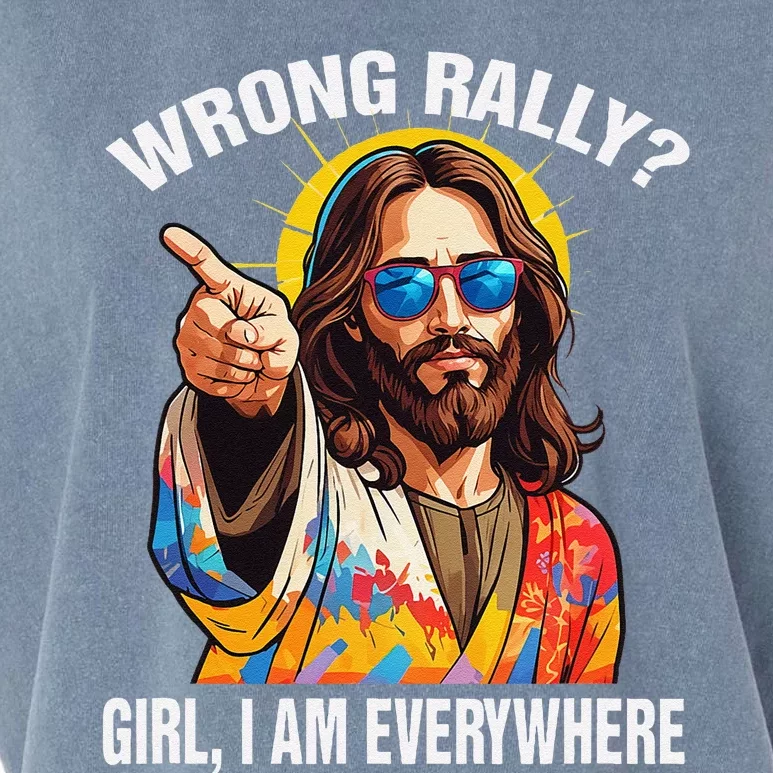 Jesus Wrong Rally Funny Election 2024 Garment-Dyed Women's Muscle Tee