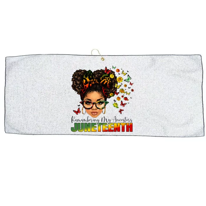 Juneteenth Wo Remembering My Ancestors Juneteenth Large Microfiber Waffle Golf Towel