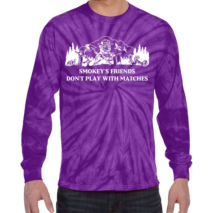 Johnb Wear Smokey’S Friends Don’T Play With Matches Tie-Dye Long Sleeve Shirt