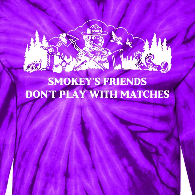 Johnb Wear Smokey’S Friends Don’T Play With Matches Tie-Dye Long Sleeve Shirt