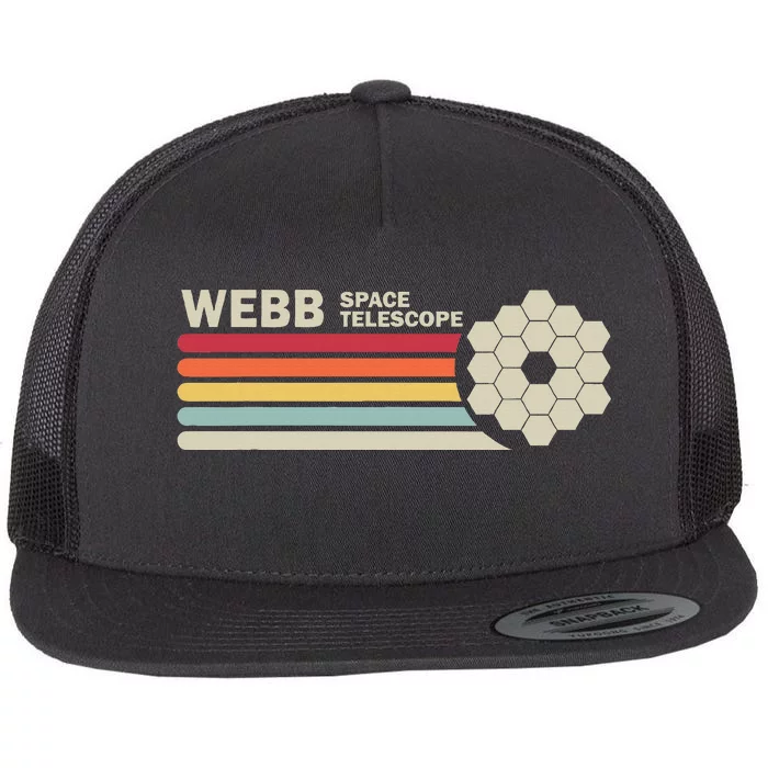 James Webb Space Telescope Retro Jwst Webb Telescope Flat Bill Trucker Hat