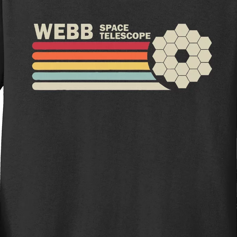 James Webb Space Telescope Retro Jwst Webb Telescope Kids Long Sleeve Shirt