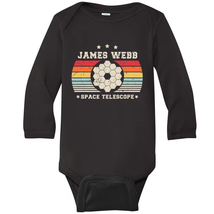 James Webb Space Telescope Retro Cosmic JWST Vintage Space Baby Long Sleeve Bodysuit