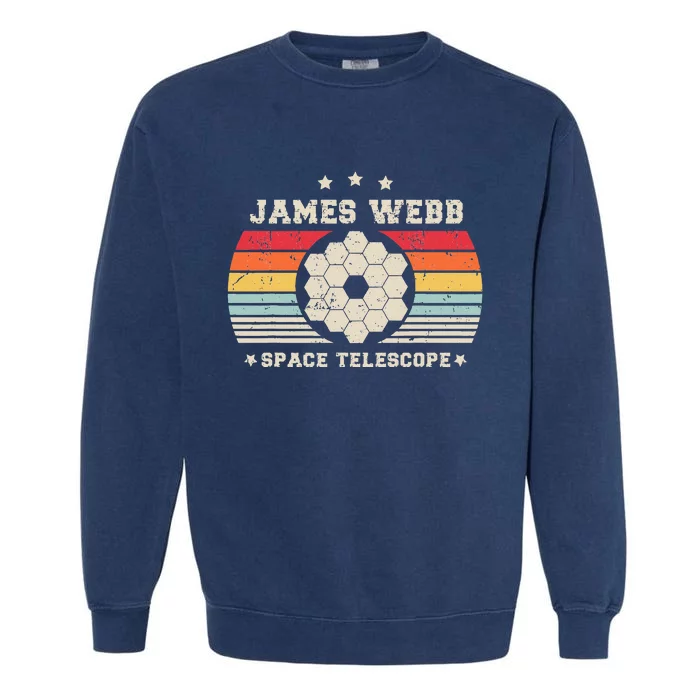 James Webb Space Telescope Retro Cosmic JWST Vintage Space Garment-Dyed Sweatshirt