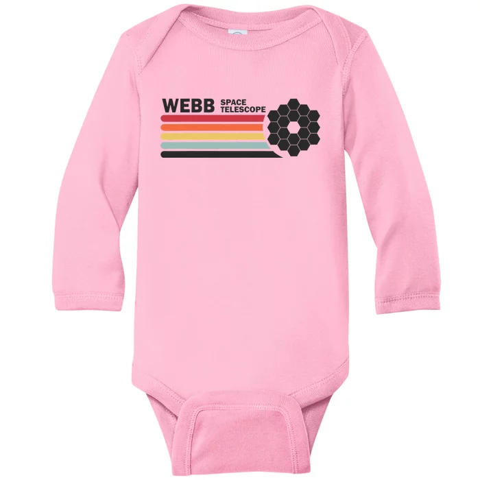 James Webb Space Telescope Retro JWST Webb Telescope Baby Long Sleeve Bodysuit