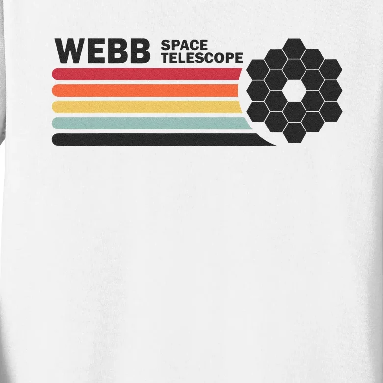 James Webb Space Telescope Retro JWST Webb Telescope Kids Long Sleeve Shirt